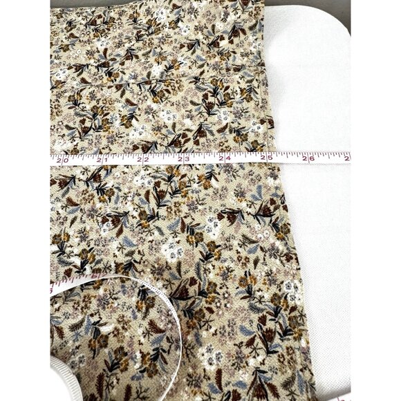 St Johns Beige Floral Blouse L Cottagecore 3/4 Sleeve Preppy Coastal Fall Autumn - Picture 7 of 8